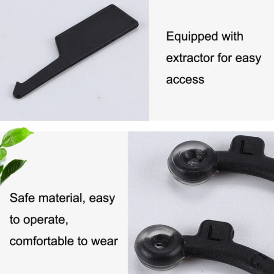 Black silicone nose pad clips with extractor tool for easy placement