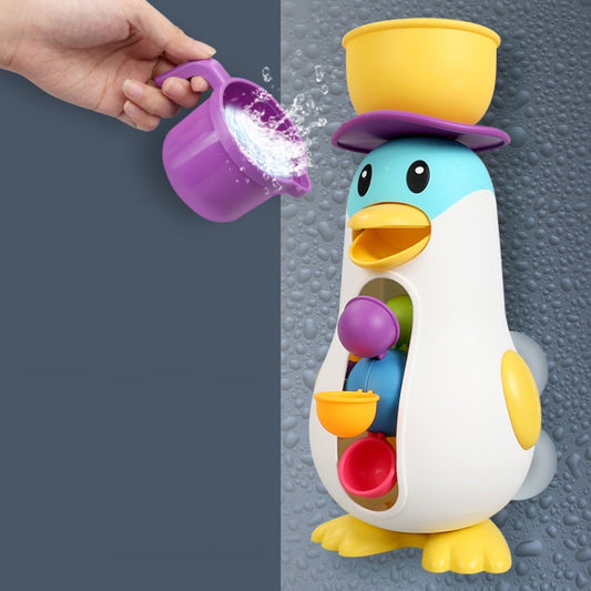 LXB-76 Baby Bathroom Penguin Windmill Playing Water Toy