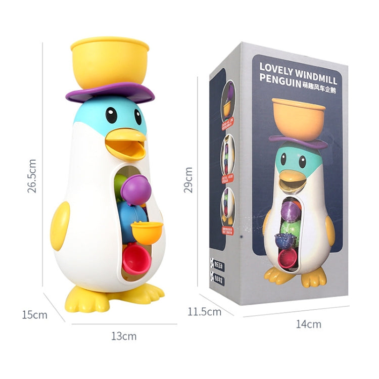 LXB-76 Baby Bathroom Penguin Windmill Playing Water Toy
