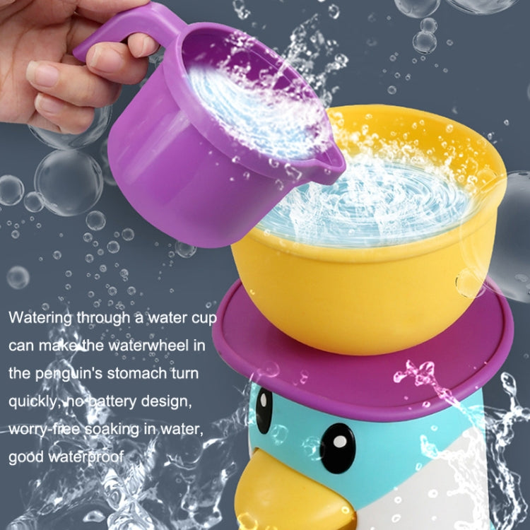 LXB-76 Baby Bathroom Penguin Windmill Playing Water Toy