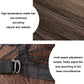 Dark brown wig hair fiber close-up with matte, realistic texture