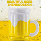 Inflatable PVC beer-themed ice bucket with white and yellow foam-style design and handle