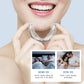 Sleep mouth guard braces worn under the lip, clear molded bite tray