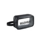 Black PVC waterproof cosmetic bag with transparent front and zip closure