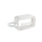 White PVC waterproof cosmetic bag with transparent front and zip closure