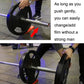Red barbell protective gasket installed on barbell plate for safer changes