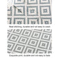 Close-up of woven fabric with zigzag stitching and repeating geometric pattern
