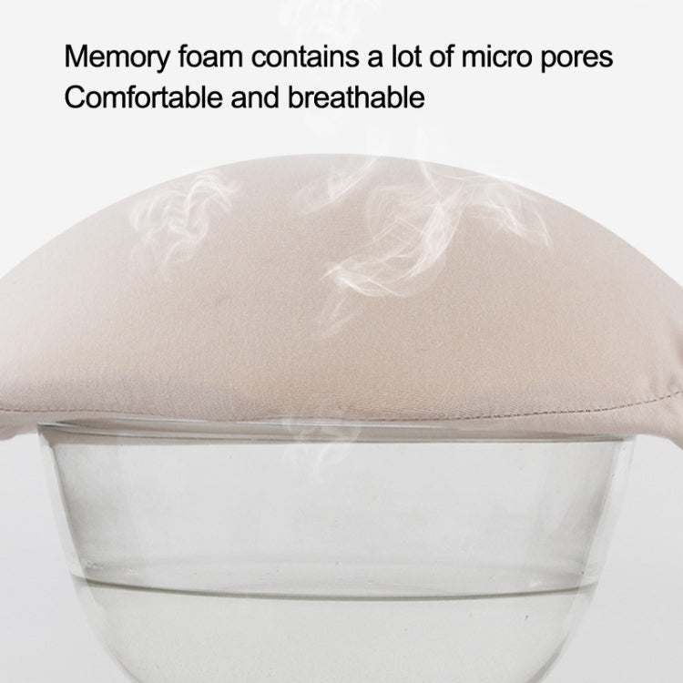Light beige memory foam belly prop top view with soft textured surface