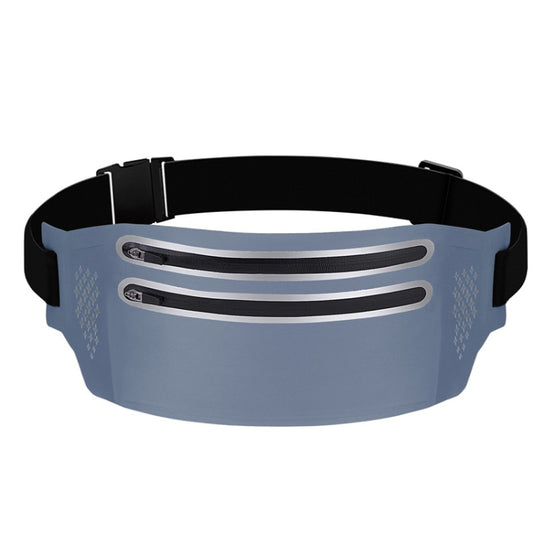 Outdoor Double Zipper Sports Waterproof Lycra Body Slim Waist Bag, Black, Mint Blue, Grey, Rose Red, Green