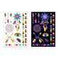 Fluorescent dreamcatcher and arrow tattoo stickers on two sheets with colorful motifs