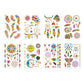 Assorted fluorescent boho tattoo sticker sheets, feathers, mandalas, and dreamcatchers