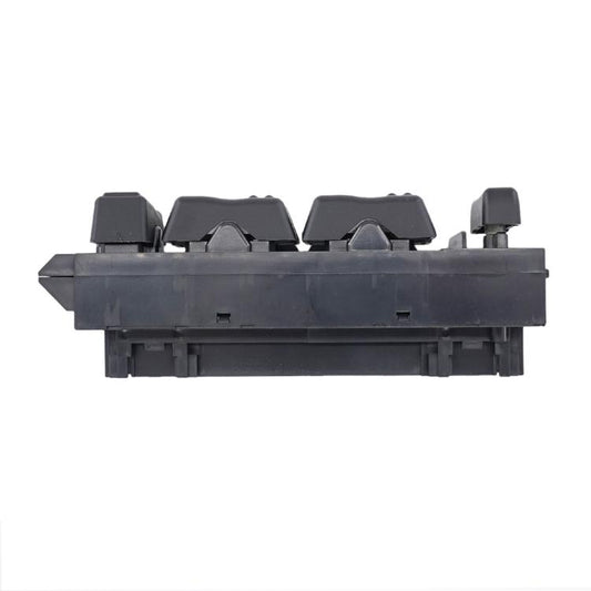 Car window switch assembly with four raised rocker switches on dark base