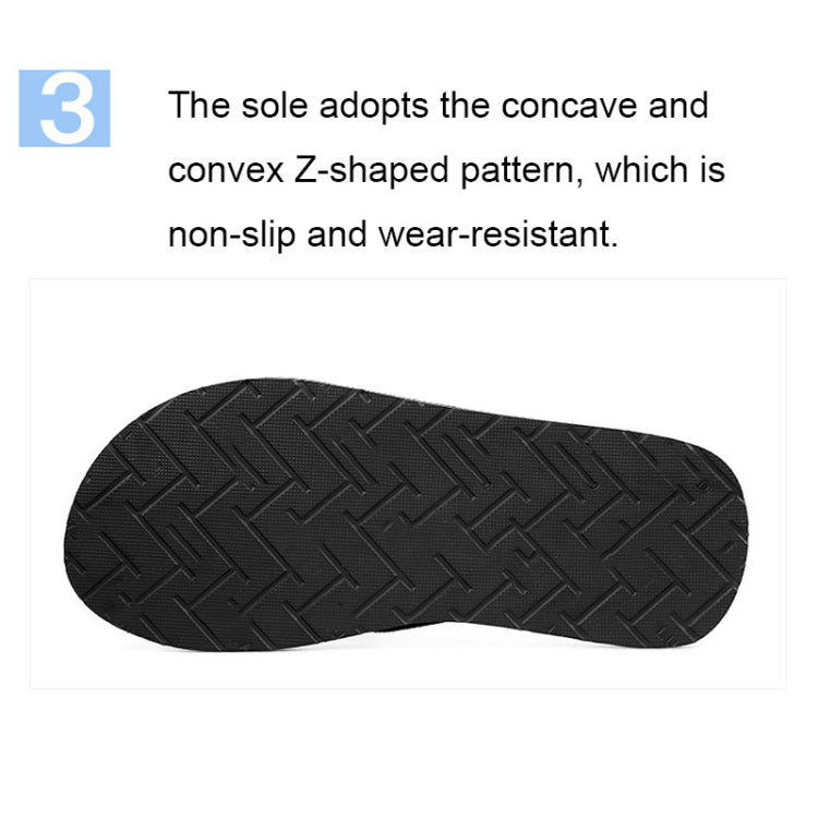 Black non-slip flip-flop outsole with textured Z-pattern tread
