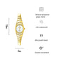 Gold oval ladies watch on a slim link bracelet with rhinestone accents