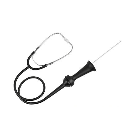 Auto engine sound diagnostic stethoscope tool with black rubber ear piece and metal probe
