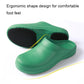 Green slip-on work clog with textured outsole and ergonomic footbed