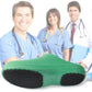 Green clog outsole close-up with grip tread pattern