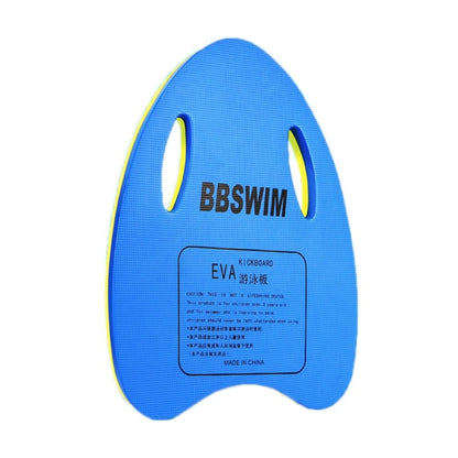 Blue EVA swim kickboard backboard with side hand holes and BBBSWIM logo
