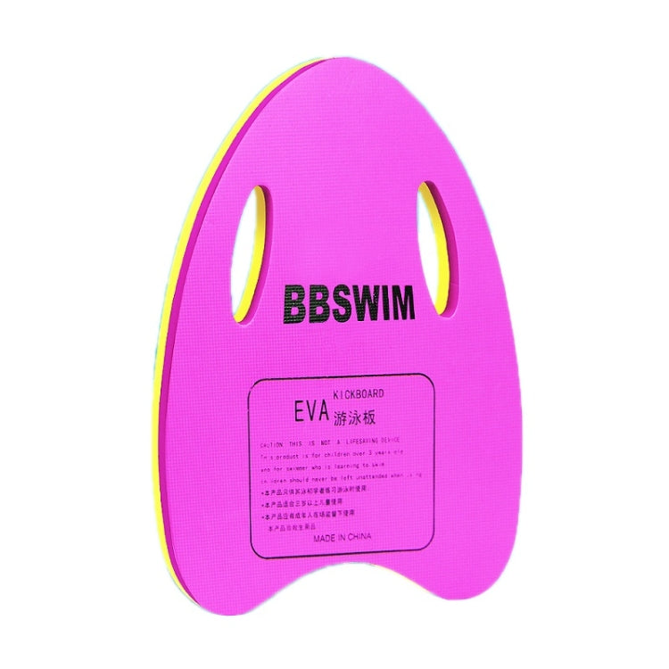Pink EVA swim kickboard backboard with side hand holes and BBBSWIM logo