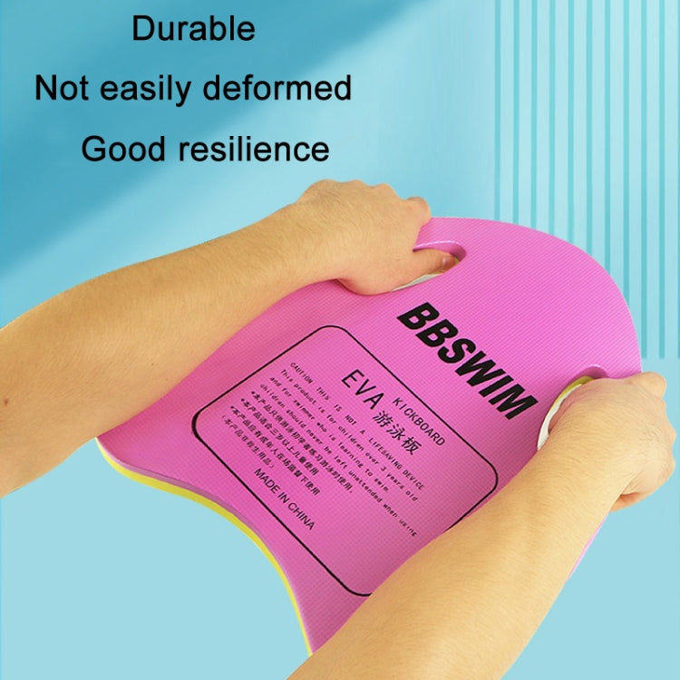 Pink EVA swim kickboard backboard held by hands