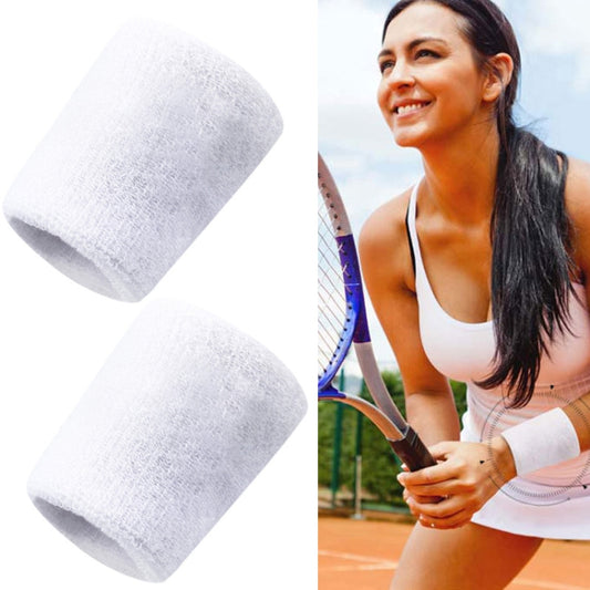 2PCS Basketball Badminton Tennis Running Fitness Towel Sweat-absorbing Sports Wrist, Sports Wrist(White), Sports Wrist(Blue), Sports Wrist(Yellow), Sports Wrist(Pink), Sports Wrist(Black), Sports Wrist(Silver Gray), Sports Wrist(Red)                   ...
