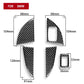 Carbon fiber-look door storage panel sticker set with molded openings for RHD
