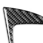 Carbon fiber-look door storage panel sticker, curved corner detail with weave texture