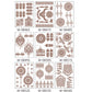 Brown and red henna lace tattoo sticker set collage with multiple design sheets