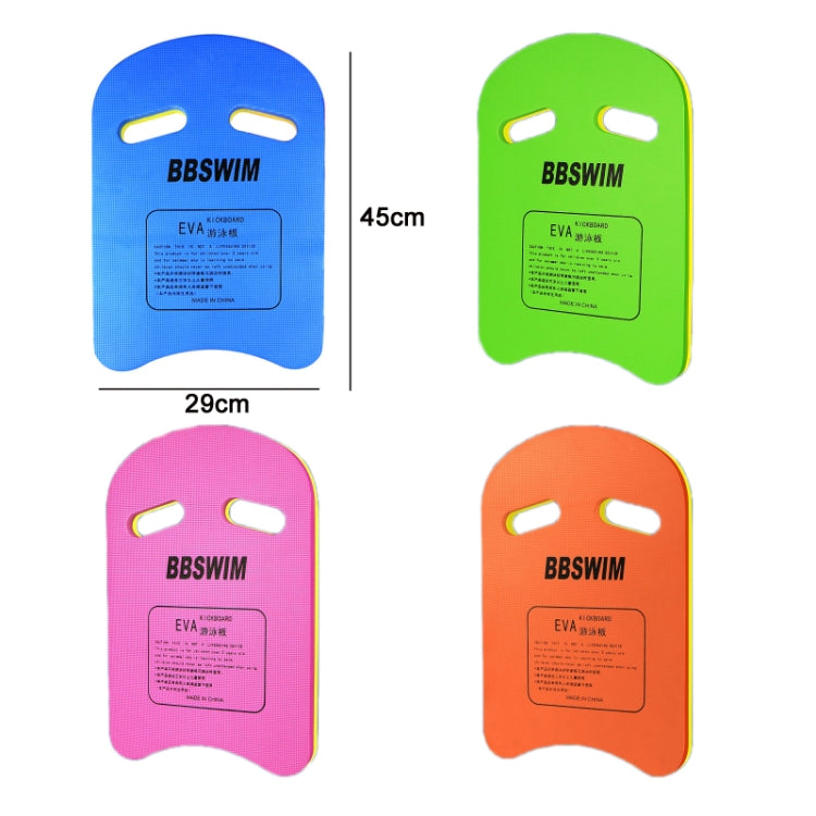 Four-color set of U-shaped EVA floating kickboards with hand slots (blue/green/pink/orange)
