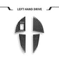 Carbon-fiber LHD door storage box trim stickers, four curved pieces with window cutouts
