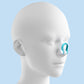 Silicone nose clip worn on a swimmer’s face with teal frame
