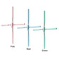 Set of adjustable open-shoulder posture corrector sticks in pink, blue, and green