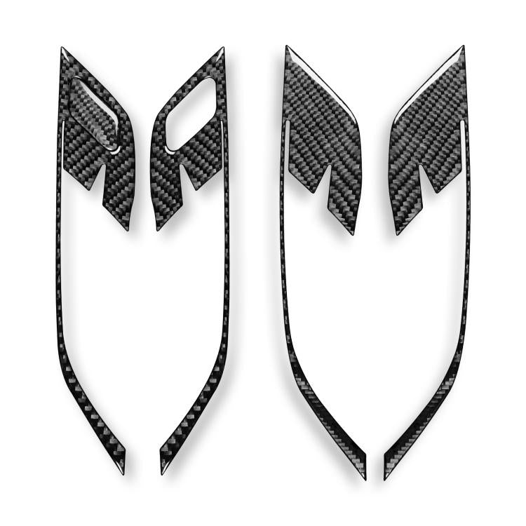 Carbon fiber door handle frame stickers for right-hand drive, set of five