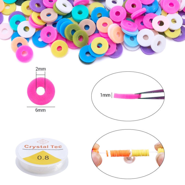 Multicolor round spacer beads with stringing thread and hole-size indicators for DIY jewelry