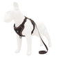 Brown dog chest strap vest harness with front padding and leash rope