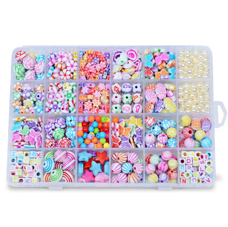 Kids DIY beaded jewelry kit with mixed beads, beads pearls, and charms in a tray