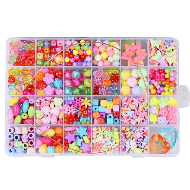 Kids DIY beaded jewelry kit with pink and pastel beads plus star-shaped charms in tray