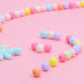 Pastel round bead necklaces with multicolor beads on string