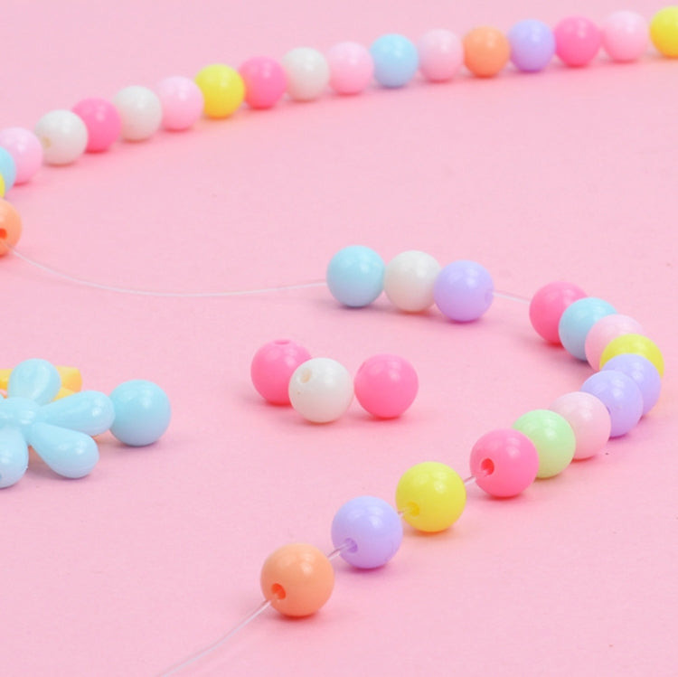 Pastel round bead necklaces with multicolor beads on string