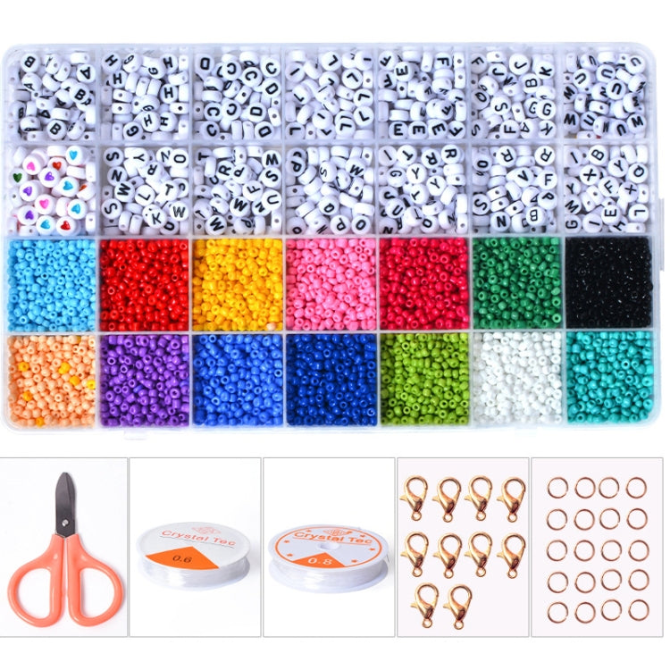 28 Grid Alphabet Beads Rice Beads DIY Beaded Bracelet Material, 28 Grid