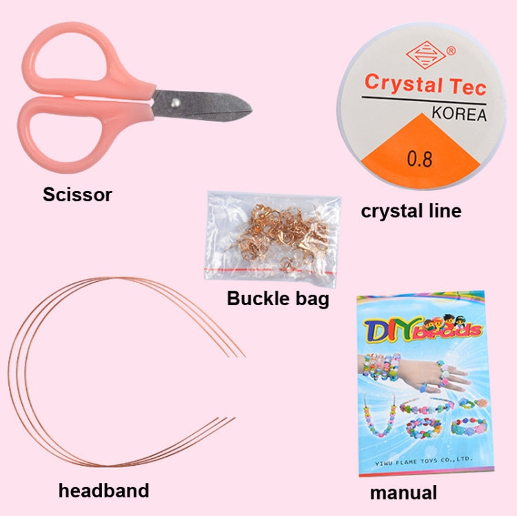 Bead jewelry accessories: scissors, crystal line, buckle bag, headband, and manual
