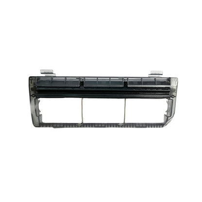 Robot vacuum main brush cover, clear plastic frame with black bristles