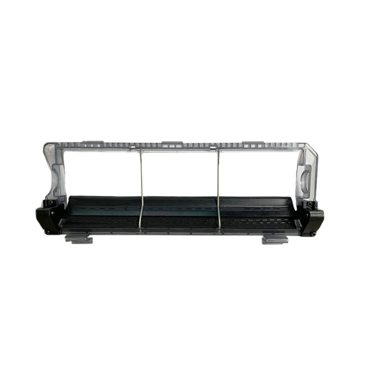 Robot vacuum main brush cover with clear guard and black brush roller