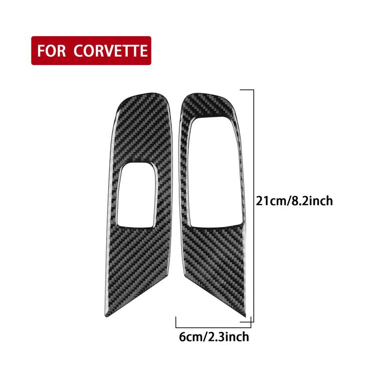 Two-piece carbon fiber door lift panel stickers for right-hand drive, 21cm x 6cm