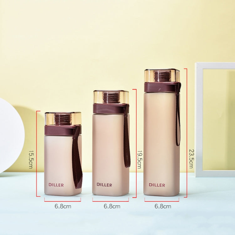Set of three Diller square fitness water bottles in different sizes