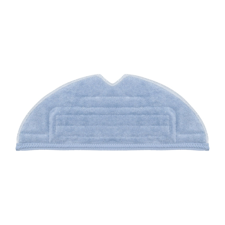 Light blue hemmed vibrating mop cloth, arched cleaning pad with stitched border