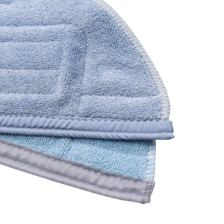 Light blue hemmed mop cloth detail, textured loops and stitched edge seam