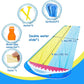 PVC water spray shark inflatable slide with surfboards, blue/yellow