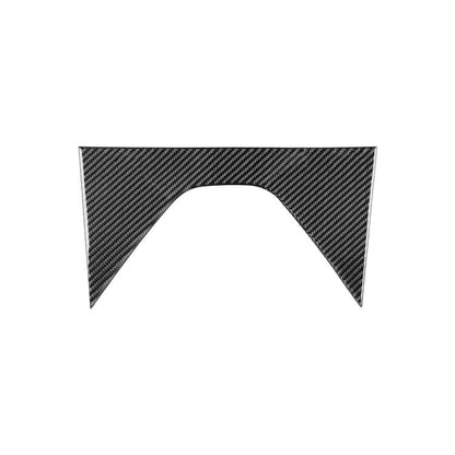 Carbon-fiber-style roof center decoration sticker with black weave pattern