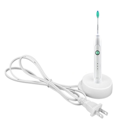White charging cradle with cord and US plug for electric toothbrush